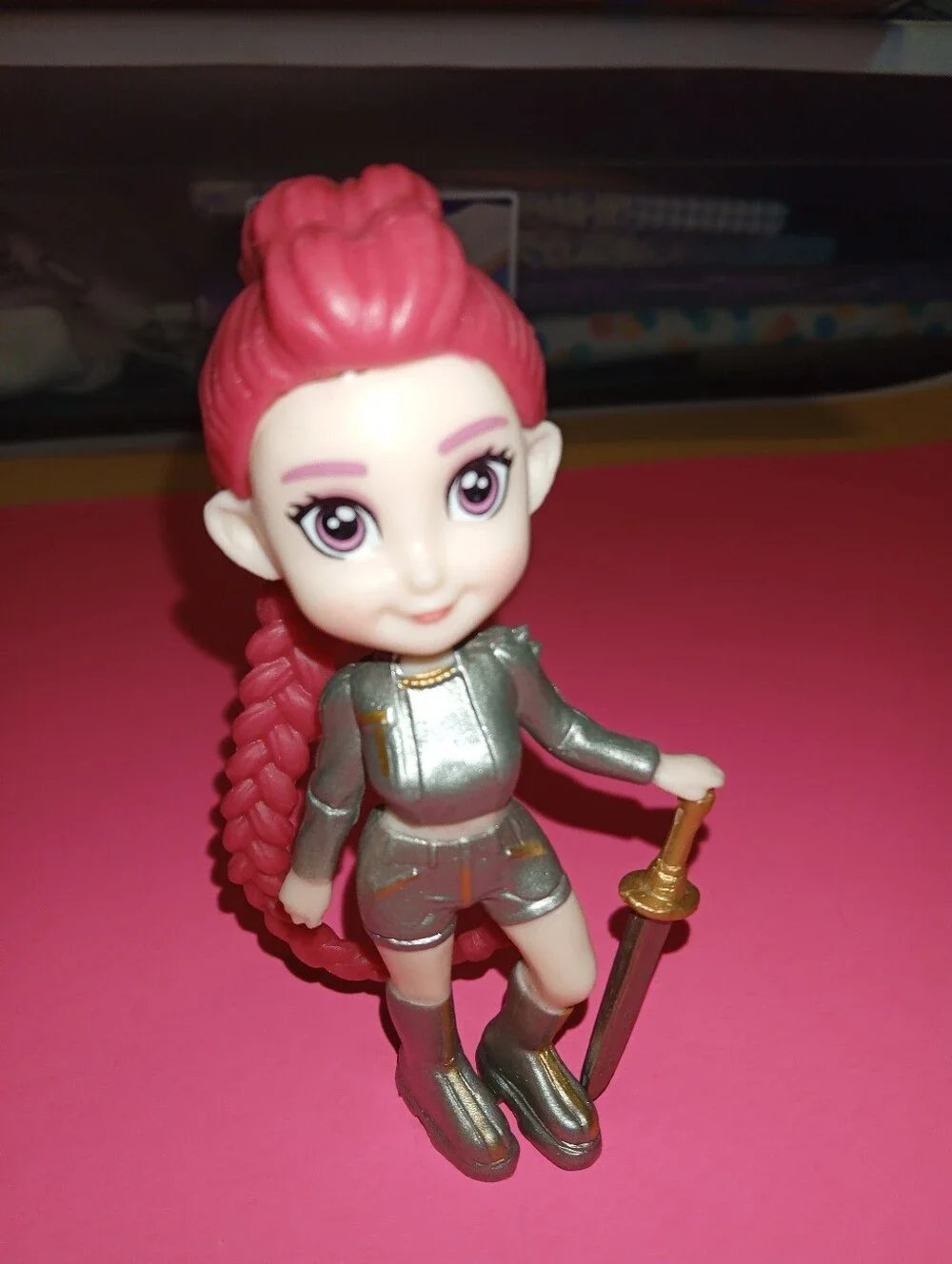 Mira - Pink haired Anime K-Pop Demon Hunters Girl Group. PVC model.